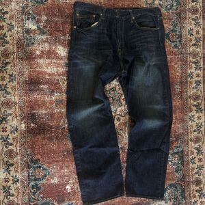 Men’s American Eagle Relaxed Straight Jeans Dark Wash Indigo Baggy Loose 38x32